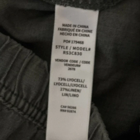 Splendid Women's Gia Drawstring Straight Leg Linen Blend Crop Pants Olive Medium - Picture 5 of 9